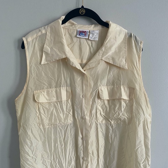 Vintage XL Sleeveless Silk Top - Picture 1 of 3